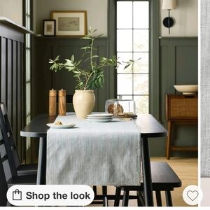 Hearth & hand chambray stripe 20 x 90 table runner green